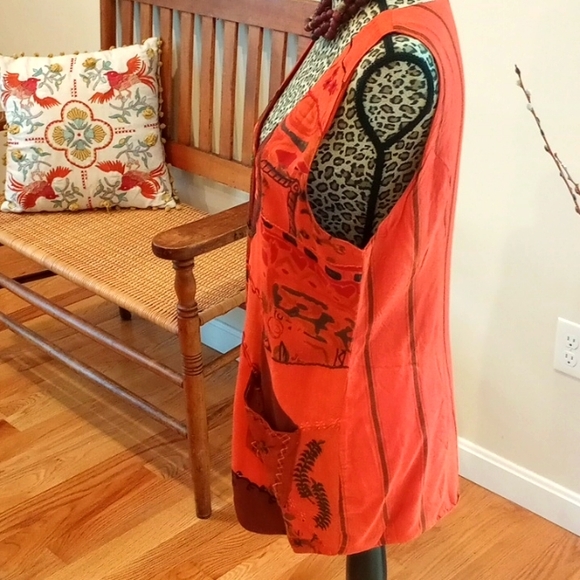 Vintage Nash Bohemian Patchwork Vest w/ Embroidered Detail Size:M 100%Rayon - Picture 4 of 9